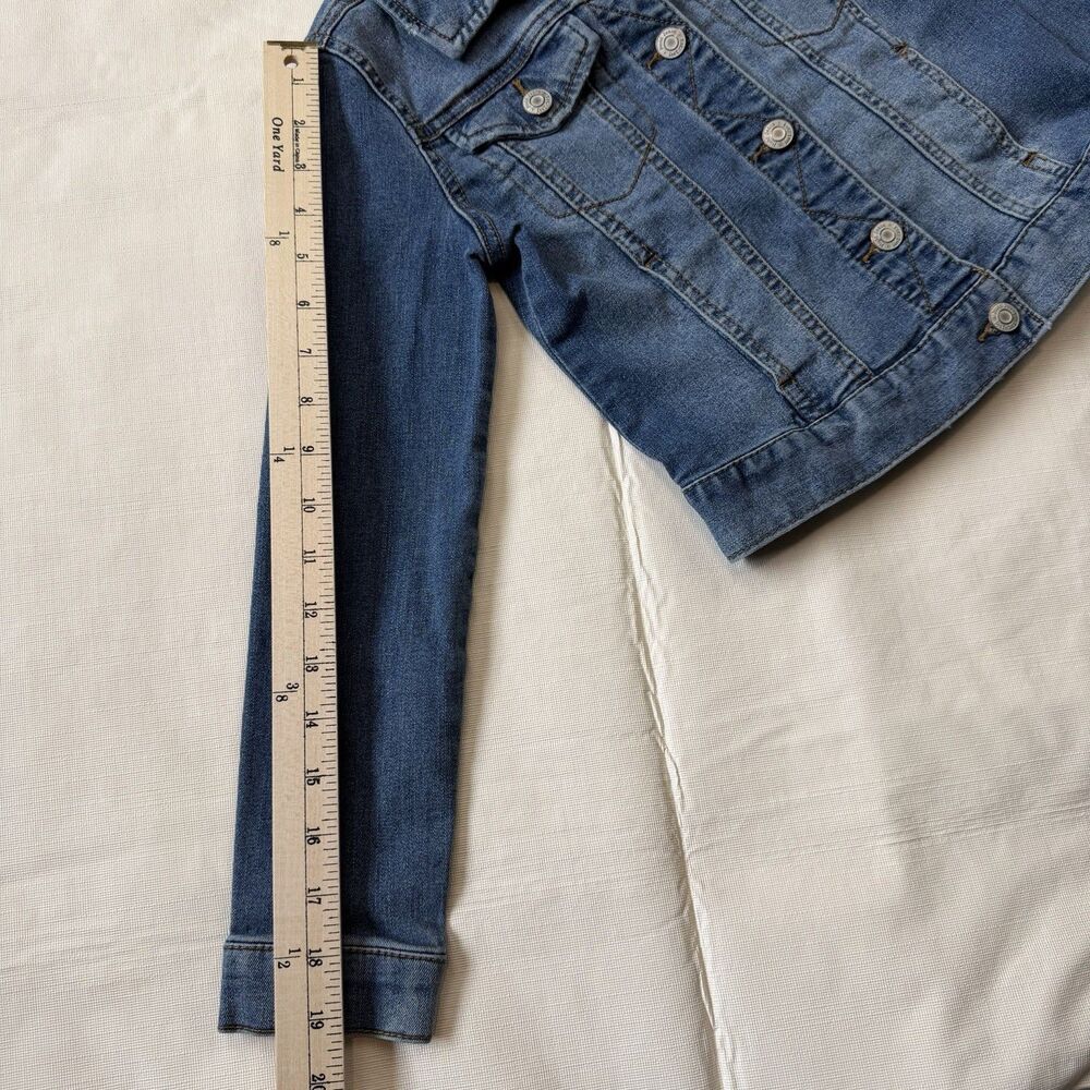 Mudd Girls Distressed Blue Denim Button Up Jacket, 10 - Picture 6 of 9